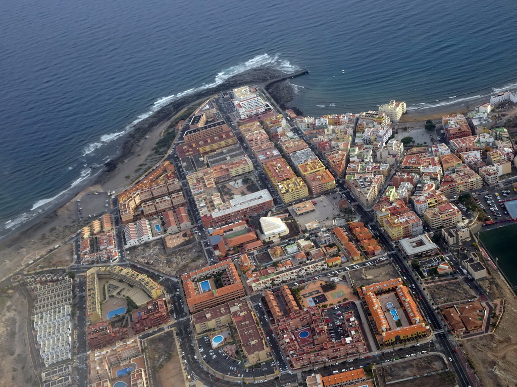 The town of El Médano, viewed from the airplane to Amsterdam