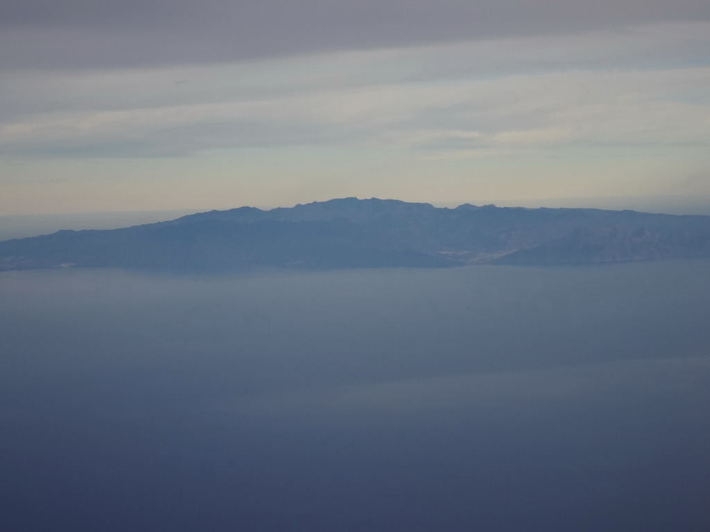 The island of Gran Canaria, viewed from the airplane to Amsterdam
