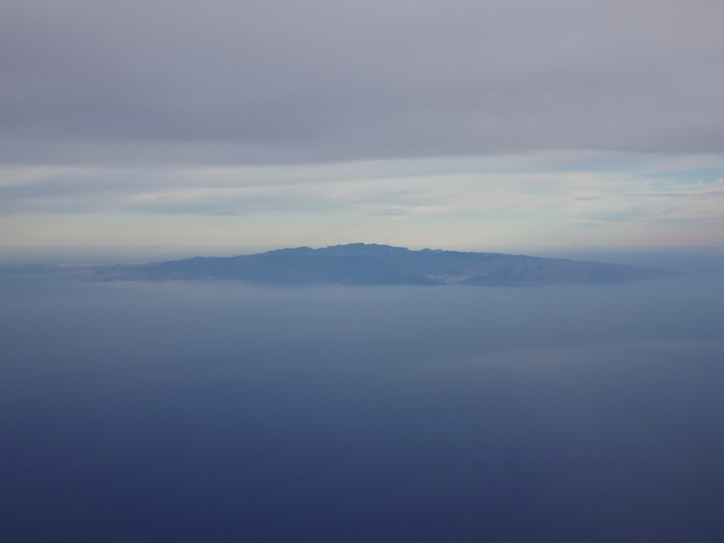 The island of Gran Canaria, viewed from the airplane to Amsterdam