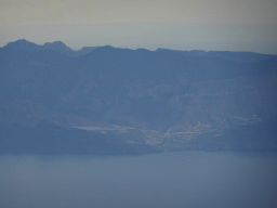 The town of La Hoyilla and surroundings at the west side of the island of Gran Canaria, viewed from the airplane to Amsterdam