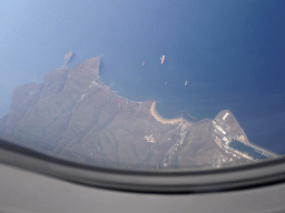 The town of San Andrés and the Playa de Las Teresitas beach, viewed from the airplane to Amsterdam