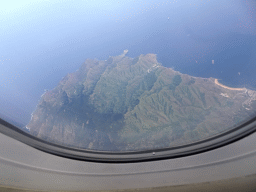 The Anaga mountain range and the Playa de Las Teresitas beach, viewed from the airplane to Amsterdam