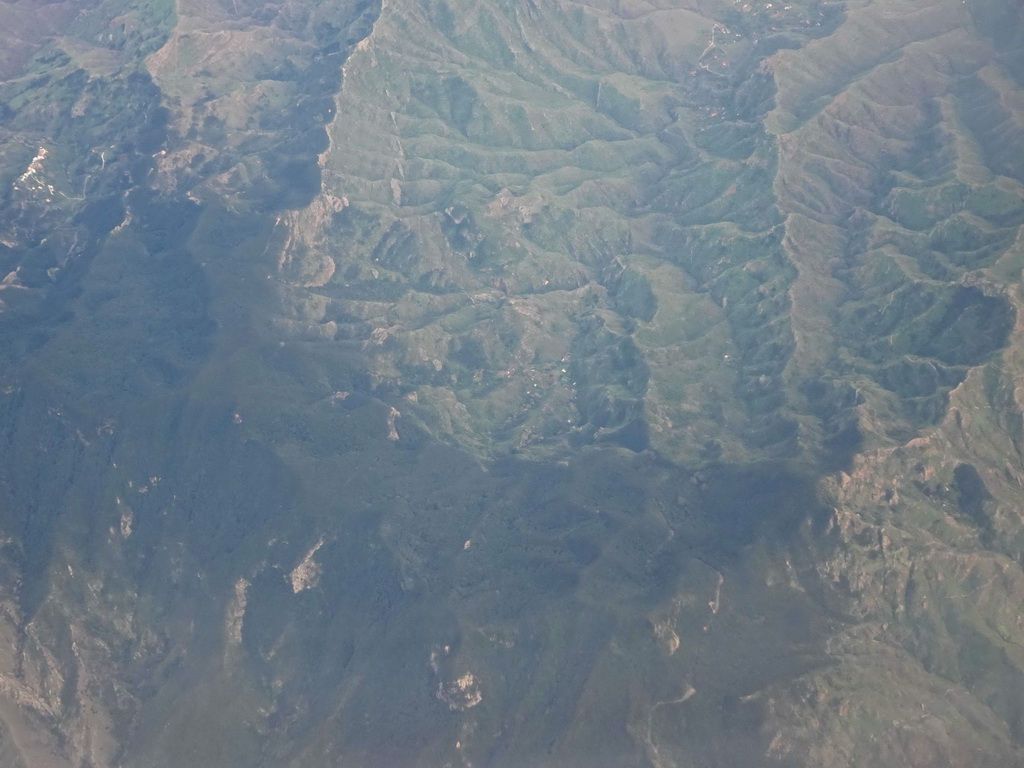 The Anaga mountain range, viewed from the airplane to Amsterdam