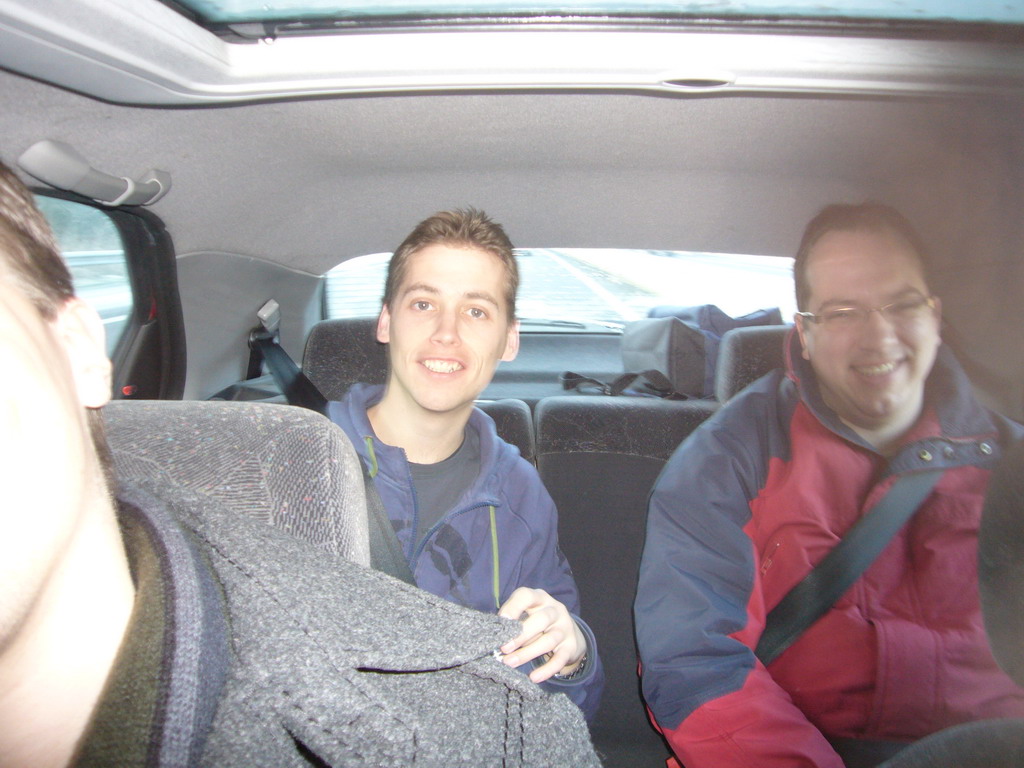 Rick and Paul in the car on the way to Grenoble