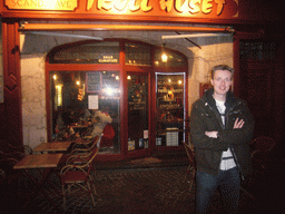 David in front of the restaurant `Troll Huset`