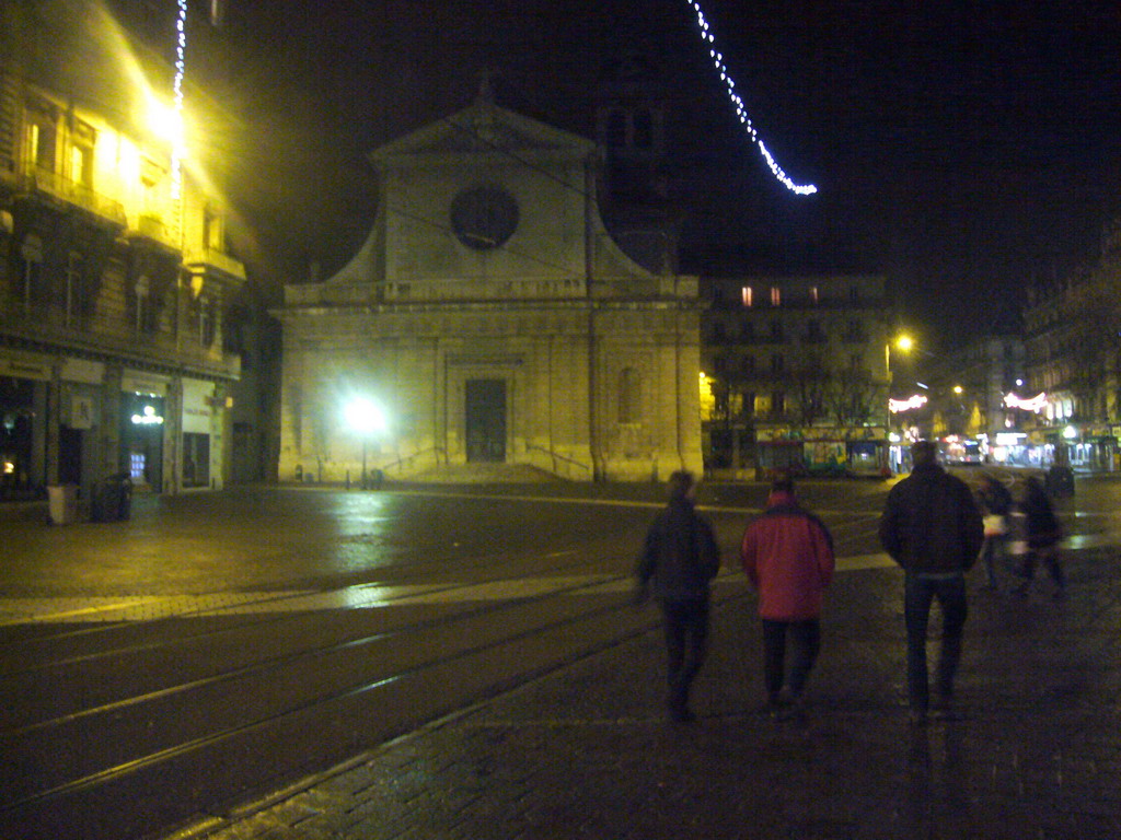 The church Paroisse Catholique Notre Dame de l`Espérance, by night