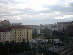 View on nearby houses from window of David`s apartment