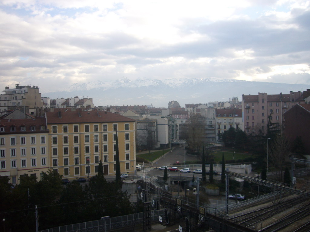 View on nearby houses from window of David`s apartment