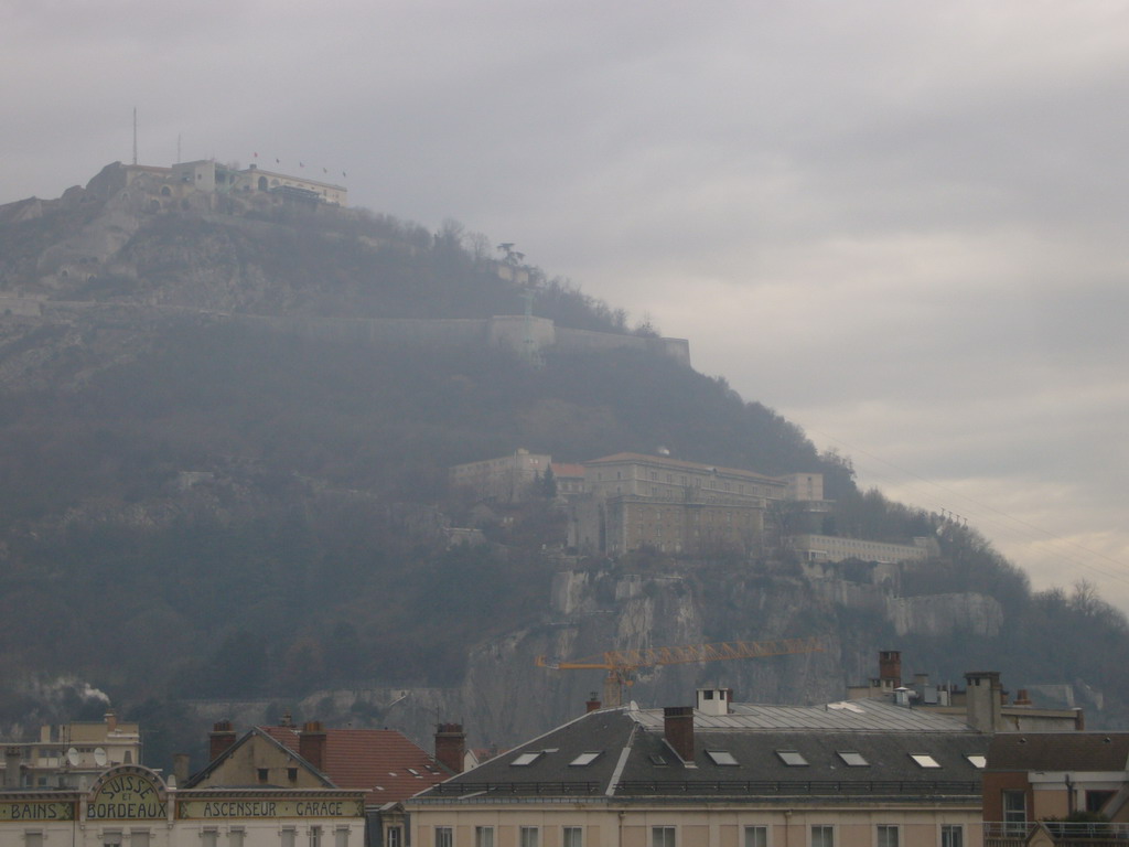 View on the Bastille and nearby houses from window of David`s apartment