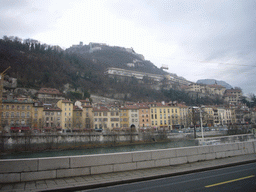 View on the Isère river and the Bastille from the city center