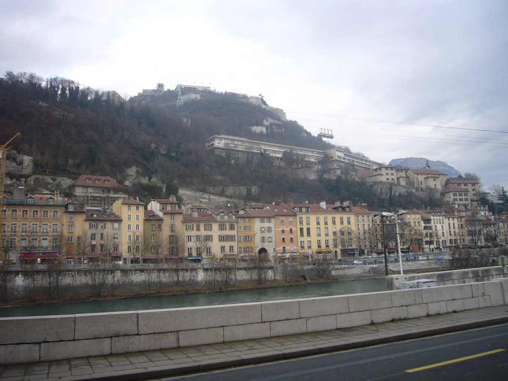 View on the Isère river and the Bastille from the city center