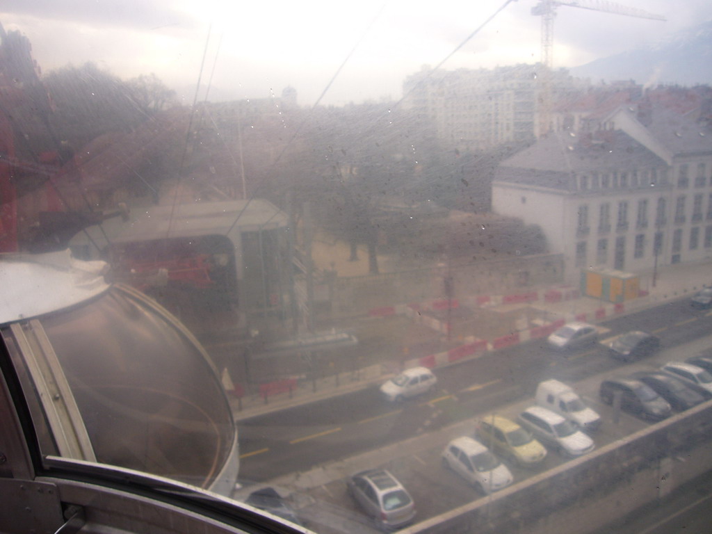 View on the city center from the cable lift to the Bastille