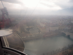 View on Grenoble from the cable lift to the Bastille