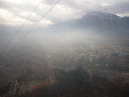 View on Grenoble from the cable lift to the Bastille