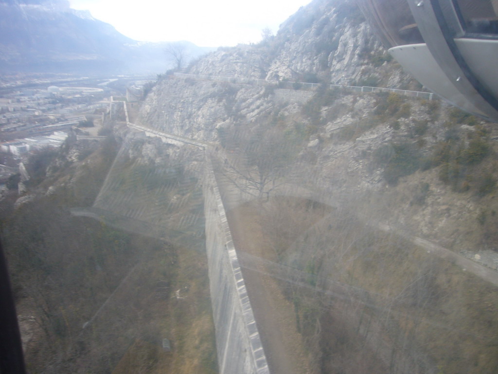 View on Grenoble from the cable lift from the Bastille