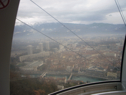 View on Grenoble from the cable lift from the Bastille