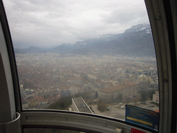 View on Grenoble from the cable lift from the Bastille