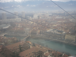 View on Grenoble from the cable lift from the Bastille