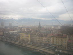 View on Grenoble from the cable lift from the Bastille