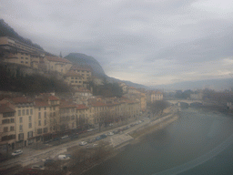 View on Grenoble from the cable lift from the Bastille