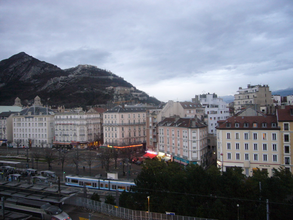 View on the Bastille and nearby houses from window of David`s apartment