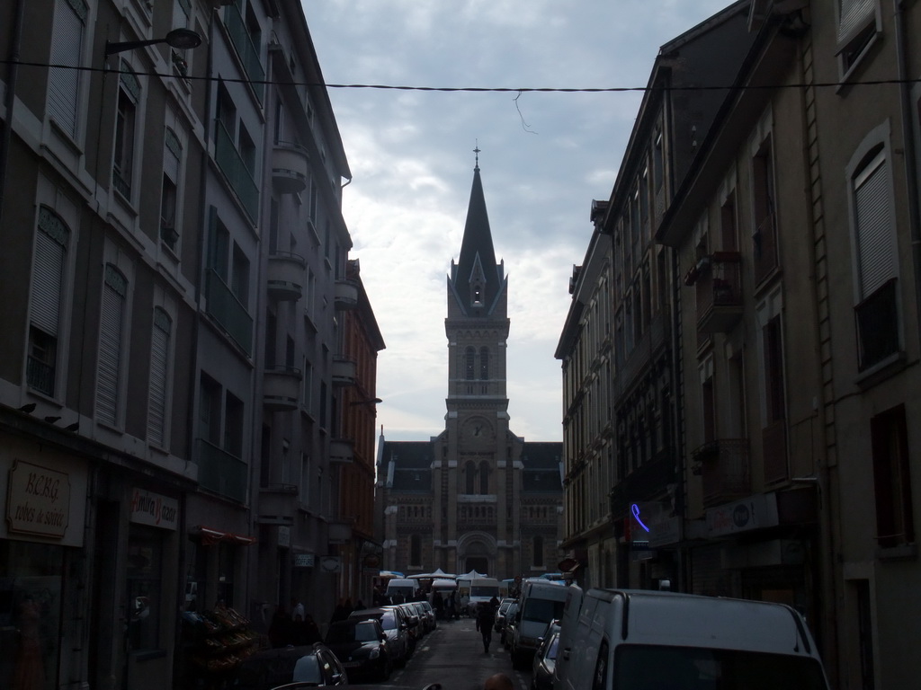 The Rue Edgar Quinet street and the Église Saint-Bruno church