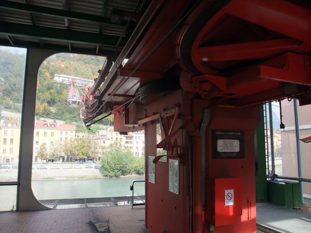 Inside the entry point of the cable lift to the Bastille