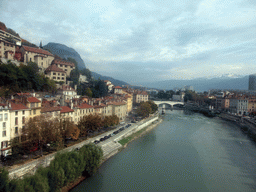 View on the Isère river from the cable lift to the Bastille