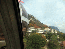 View on the Bastille hill from the cable lift to the Bastille