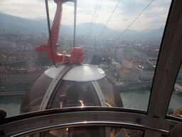 View on the city center from the cable lift to the Bastille