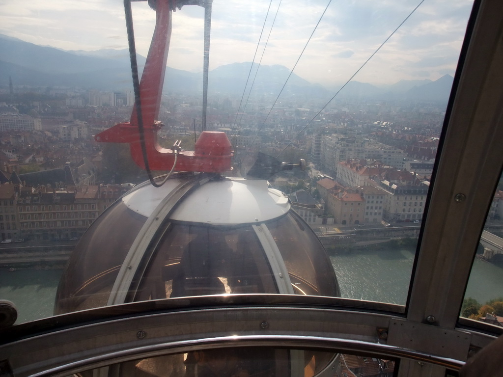 View on the city center from the cable lift to the Bastille