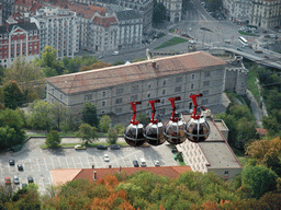 The cable lift and the Voie de Corato street, viewed from the top of the Bastille