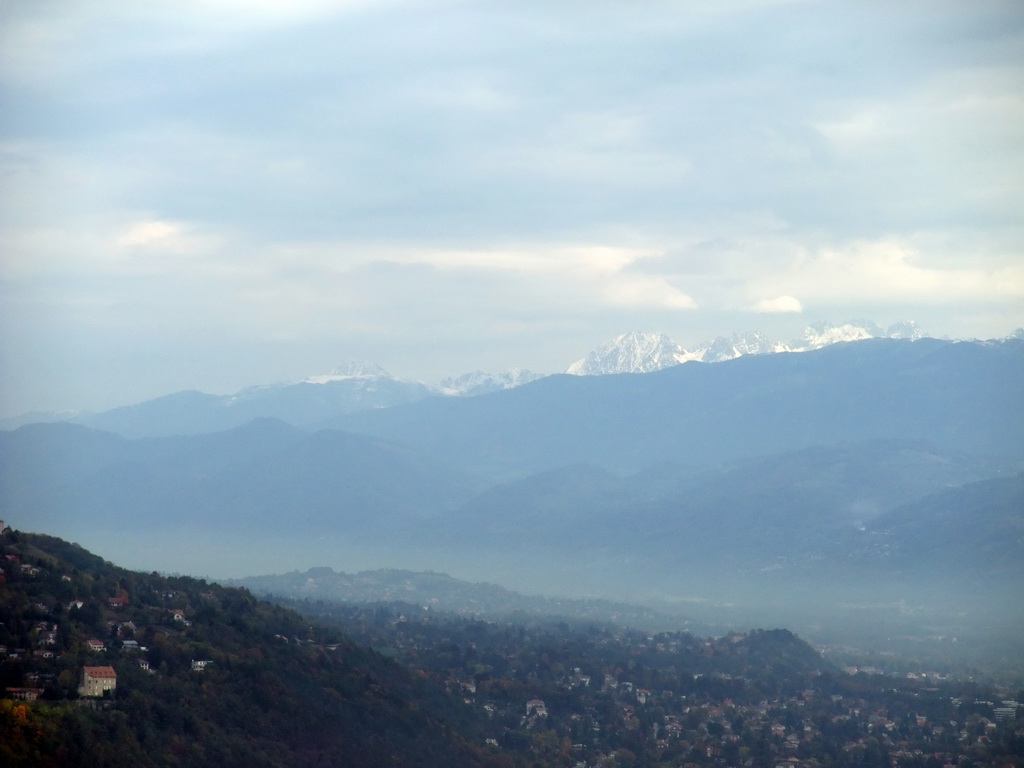 The Mont Blanc and surroundings, viewed from the top of the Bastille