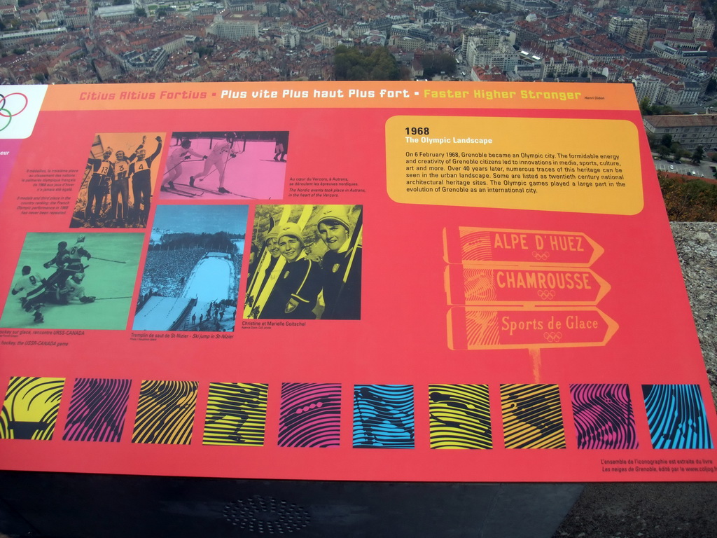 Explanation on the Olympics of 1968 at the top of the Bastille