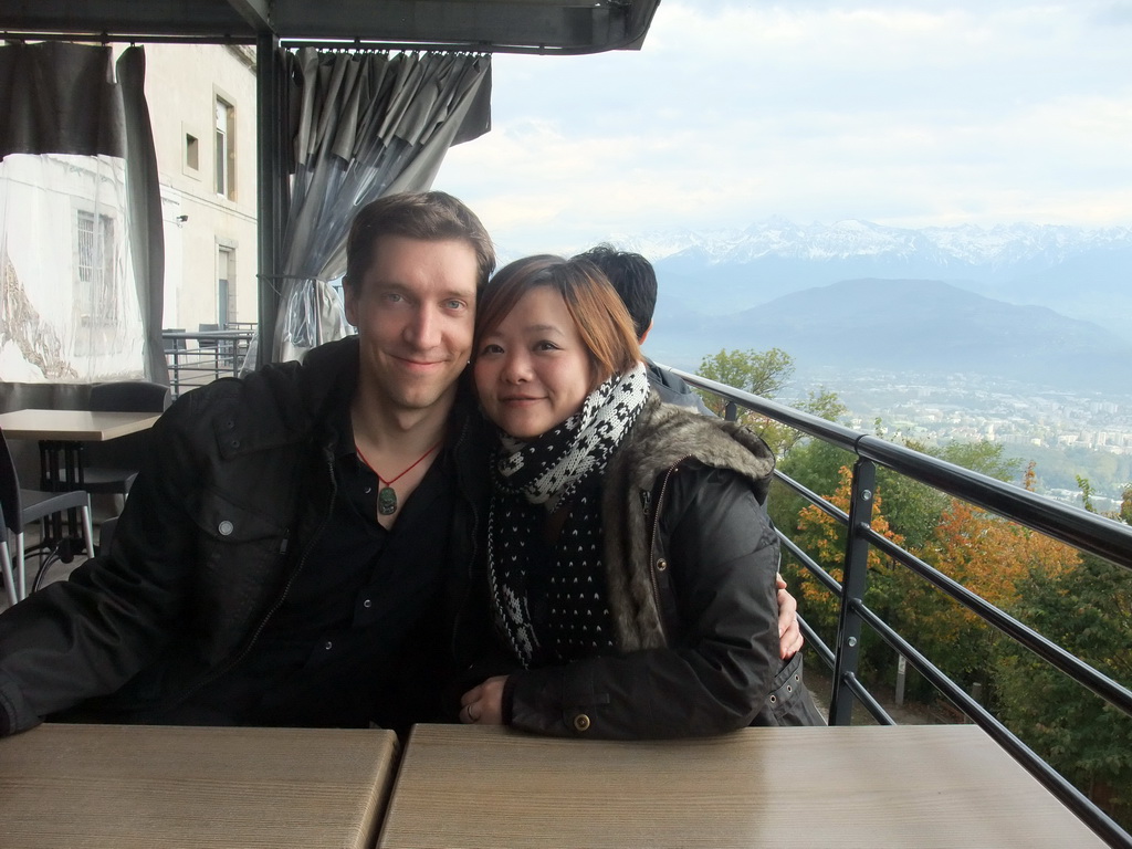 Tim and Miaomiao at the restaurant of the Bastille