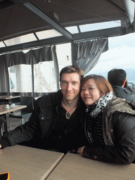 Tim and Miaomiao at the restaurant of the Bastille