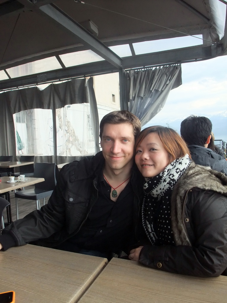 Tim and Miaomiao at the restaurant of the Bastille