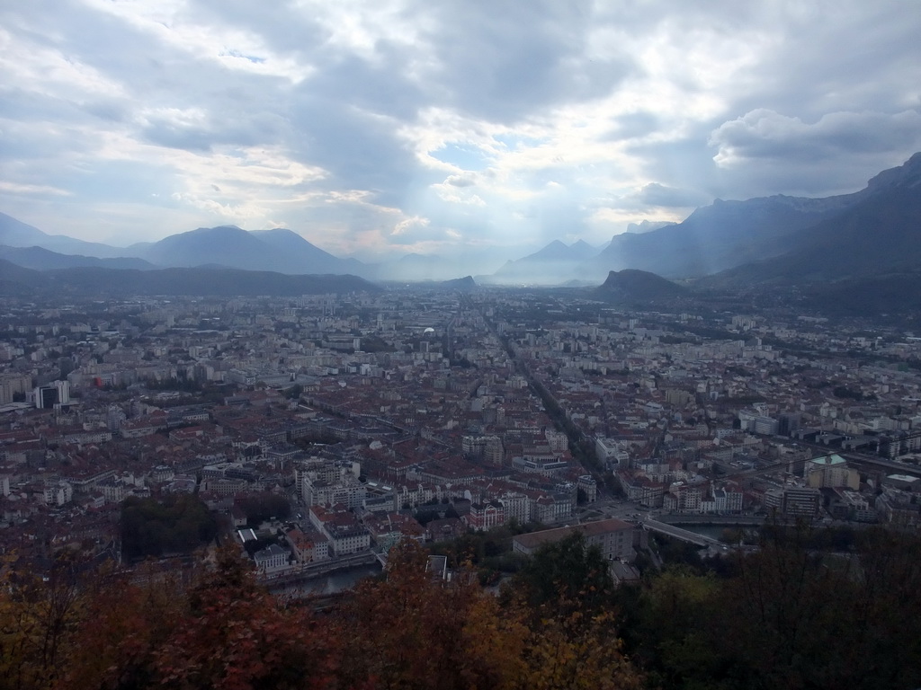 The city center, viewed from the restaurant of the Bastille