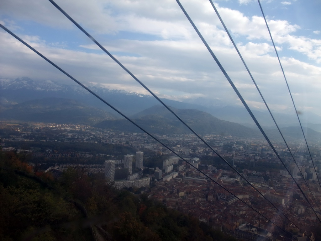 View on the southeast side of the city from the cable lift from the Bastille