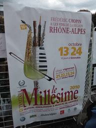 Poster of the Millesime Festival at the Place Victor Hugo square