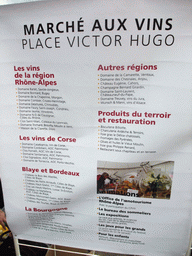 Poster of the Millesime Festival at the Place Victor Hugo square
