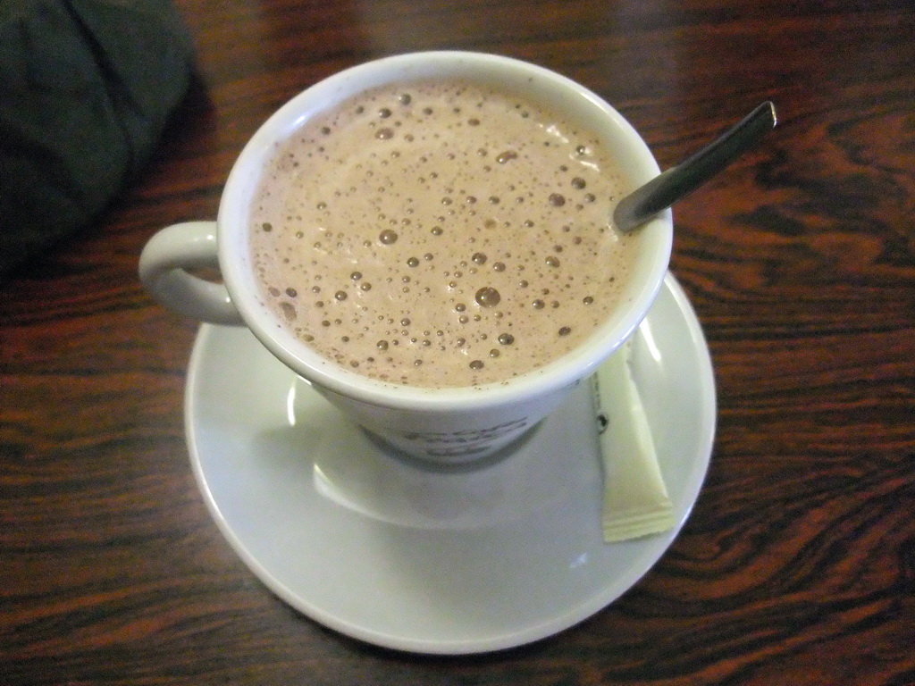 Coffee in the restaurant `Relais du Château`