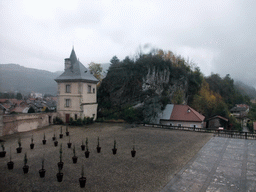 View on the outer courtyard from a window in the Musée de la Révolution Française de Vizille