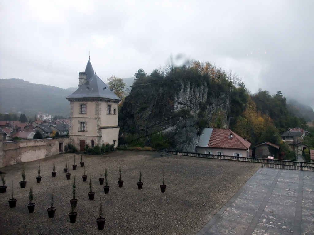 View on the outer courtyard from a window in the Musée de la Révolution Française de Vizille