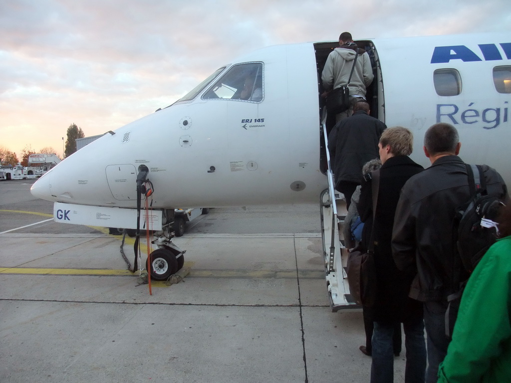 Front of our airplane from Strasbourg to Amsterdam