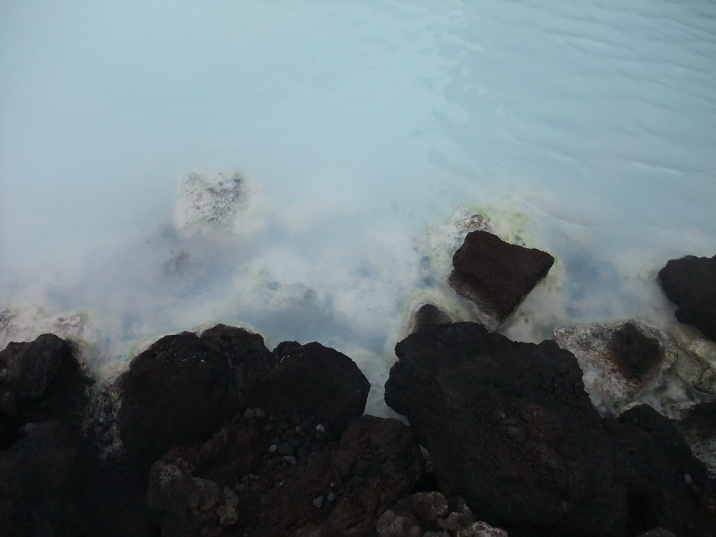 Water and rocks just outside the Blue Lagoon geothermal spa