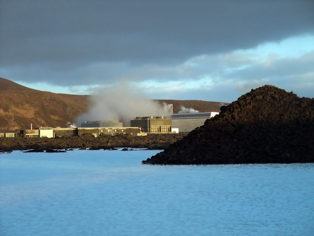 The Svartsengi Power Station and the water just outside the Blue Lagoon geothermal spa