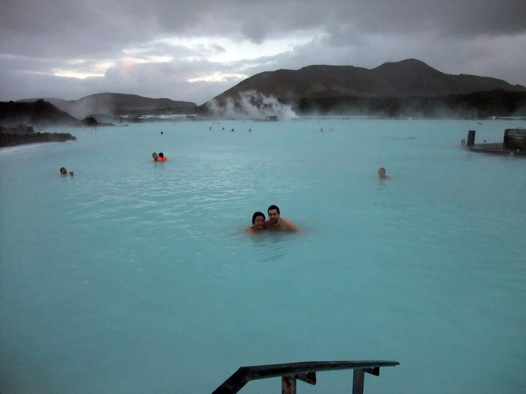 Tim and Miaomiao in the Blue Lagoon geothermal spa