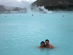 Tim and Miaomiao in the Blue Lagoon geothermal spa