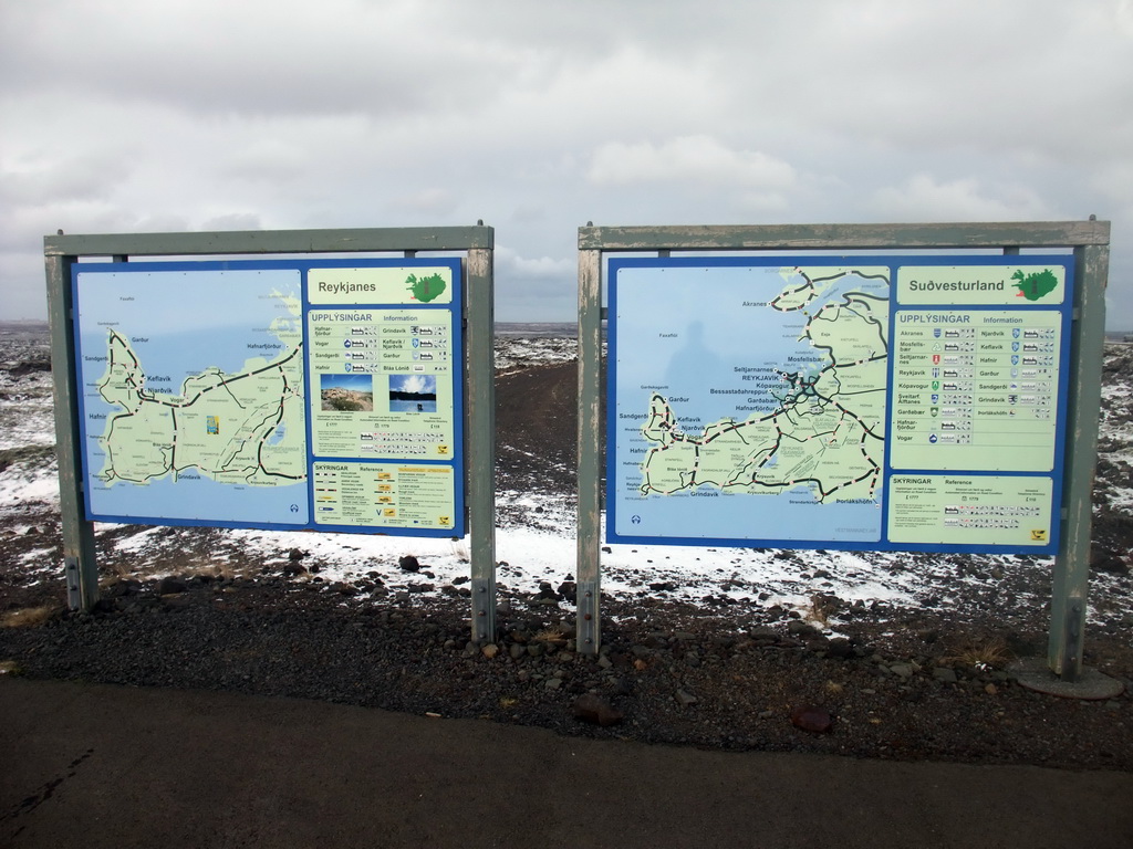 Maps of Reykjanes and Suðvesturland near the Blue Lagoon geothermal spa